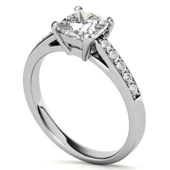 Cushion Cathedral Moissanite Engagement Ring