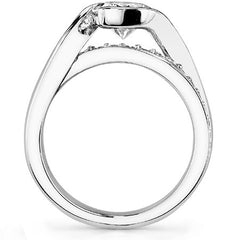 Bypass Semi-Bezel Moissanite Engagement Ring