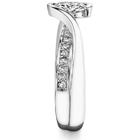Bypass Semi-Bezel Moissanite Engagement Ring