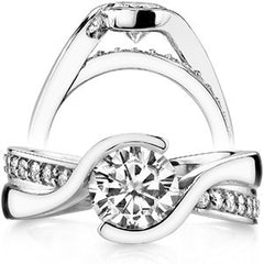Bypass Semi-Bezel Moissanite Engagement Ring