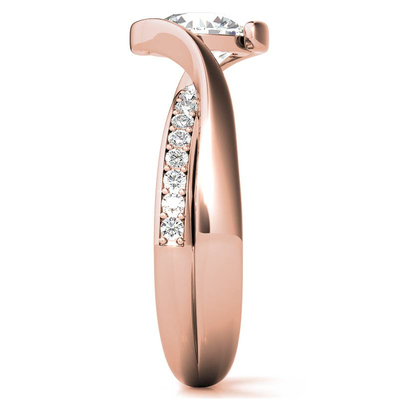 Bypass Semi-Bezel Moissanite Engagement Ring