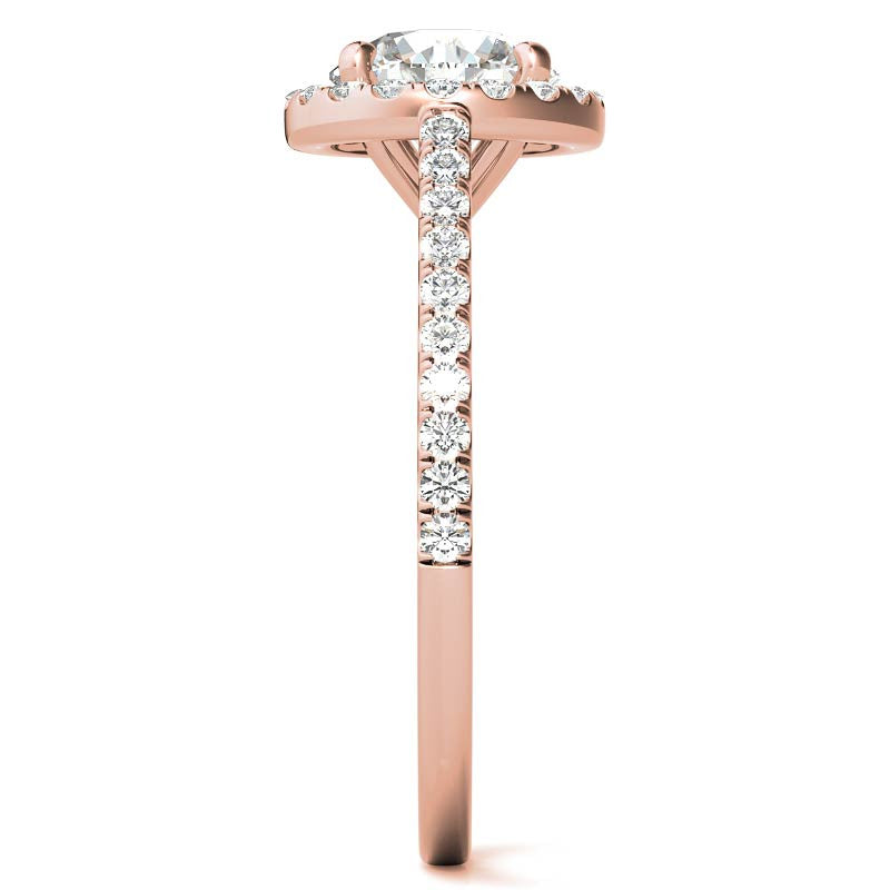 Round Petite Halo Moissanite Engagement Ring