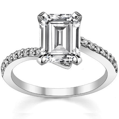 Round Brilliant Moissanite Bypass Engagement Ring, 0.26ct