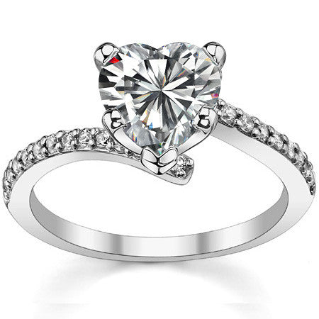 Round Brilliant Moissanite Bypass Engagement Ring, 0.26ct