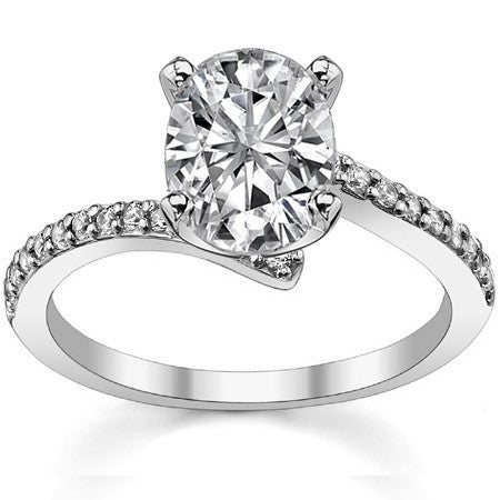 Round Brilliant Moissanite Bypass Engagement Ring, 0.26ct