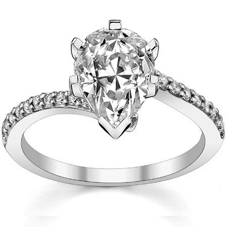 Round Brilliant Moissanite Bypass Engagement Ring, 0.26ct