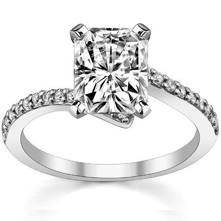 Round Brilliant Moissanite Bypass Engagement Ring, 0.26ct