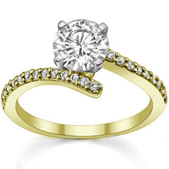 Round Brilliant Moissanite Bypass Engagement Ring, 0.26ct