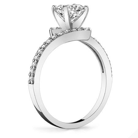 Round Brilliant Moissanite Bypass Engagement Ring, 0.26ct