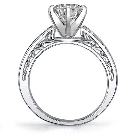 Round Brilliant Moissanite & Diamond Engagement Ring (0.10ct)