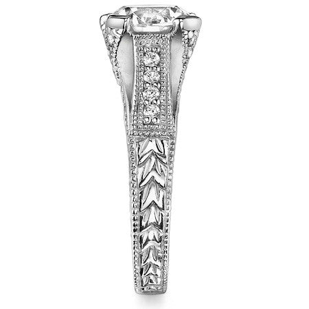 Round Antique Trellis Moissanite Engagement Ring