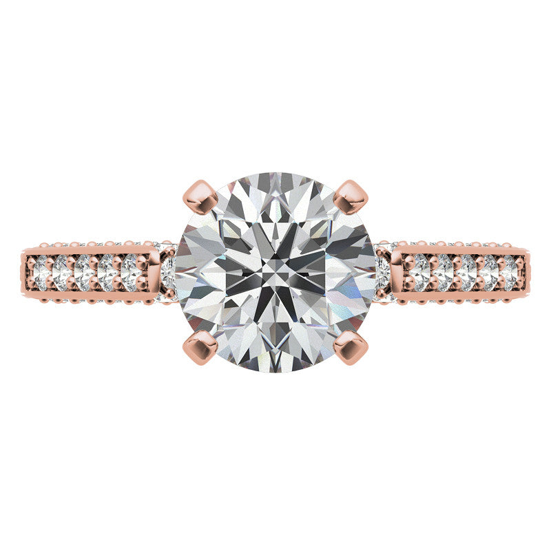 Round Brilliant Moissanite Antique Style Engagement Ring Setting