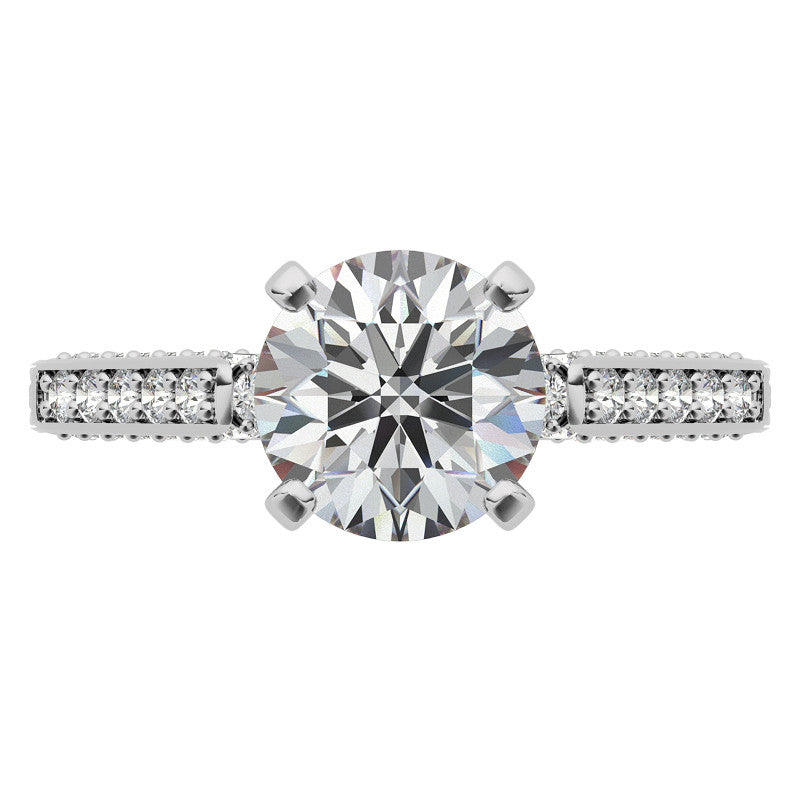 Round Brilliant Moissanite Antique Style Engagement Ring Setting