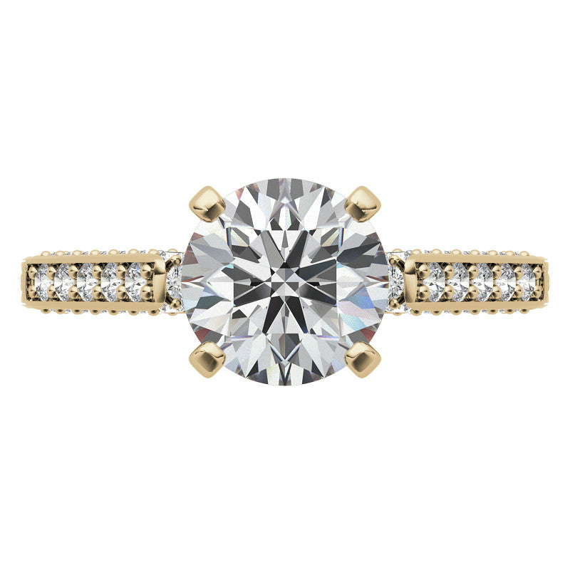 Round Brilliant Moissanite Antique Style Engagement Ring Setting