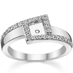 Round Brilliant Moissanite & Diamond Bypass Engagement Ring, 0.23ct