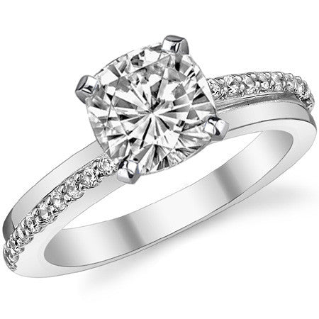 Round Brilliant Moissanite Bypass Engagement Ring, 0.20ct
