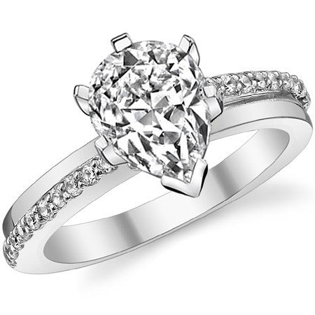 Round Brilliant Moissanite Bypass Engagement Ring, 0.20ct