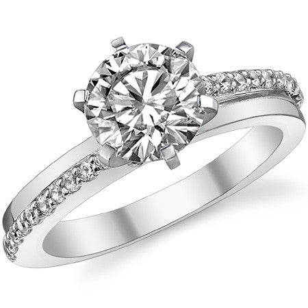 Round Brilliant Moissanite Bypass Engagement Ring, 0.20ct