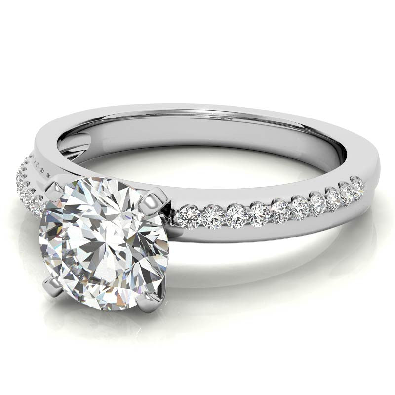 Round Brilliant Moissanite Bypass Engagement Ring, 0.20ct
