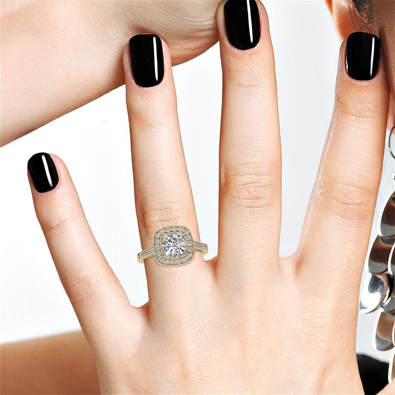 Legacy Cushion Engagement Ring with Milgrain Bezel