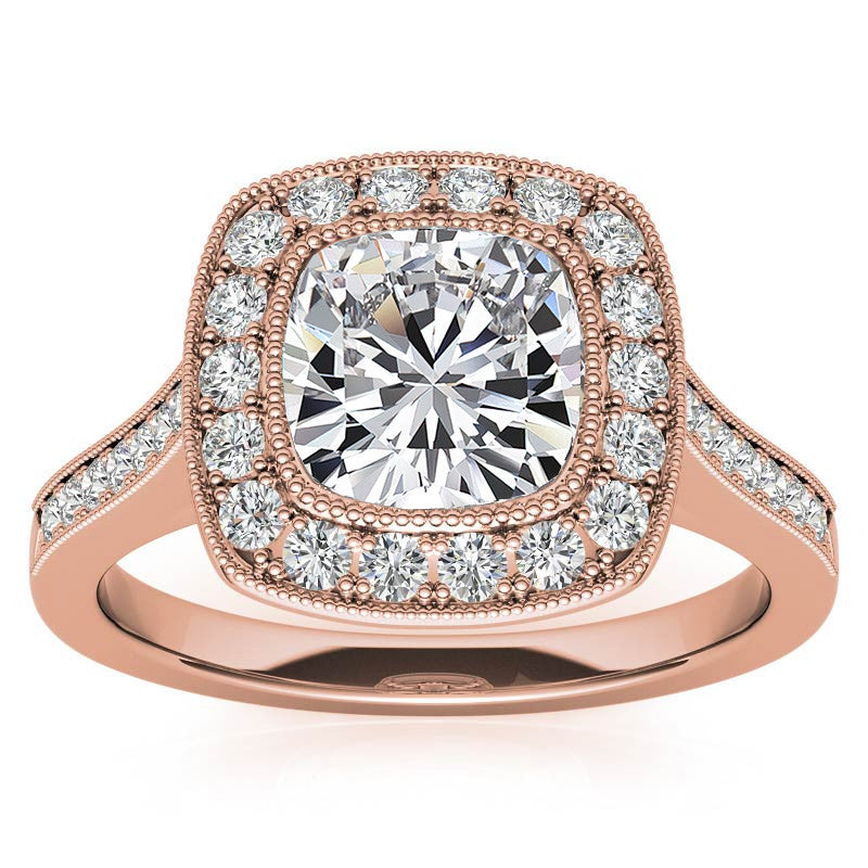 Legacy Cushion Engagement Ring with Milgrain Bezel