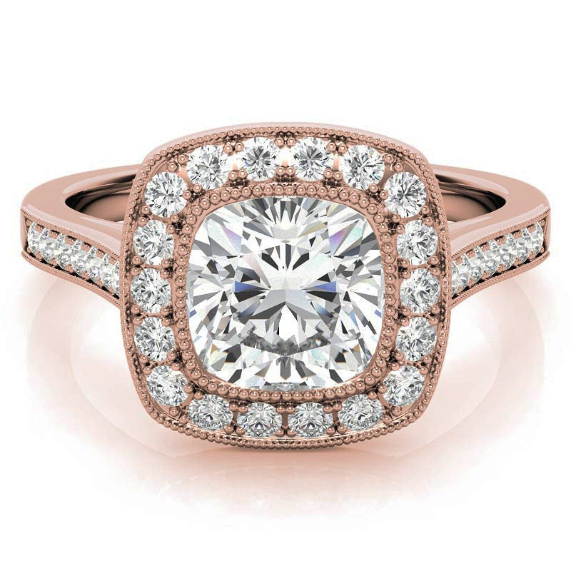Legacy Cushion Engagement Ring with Milgrain Bezel