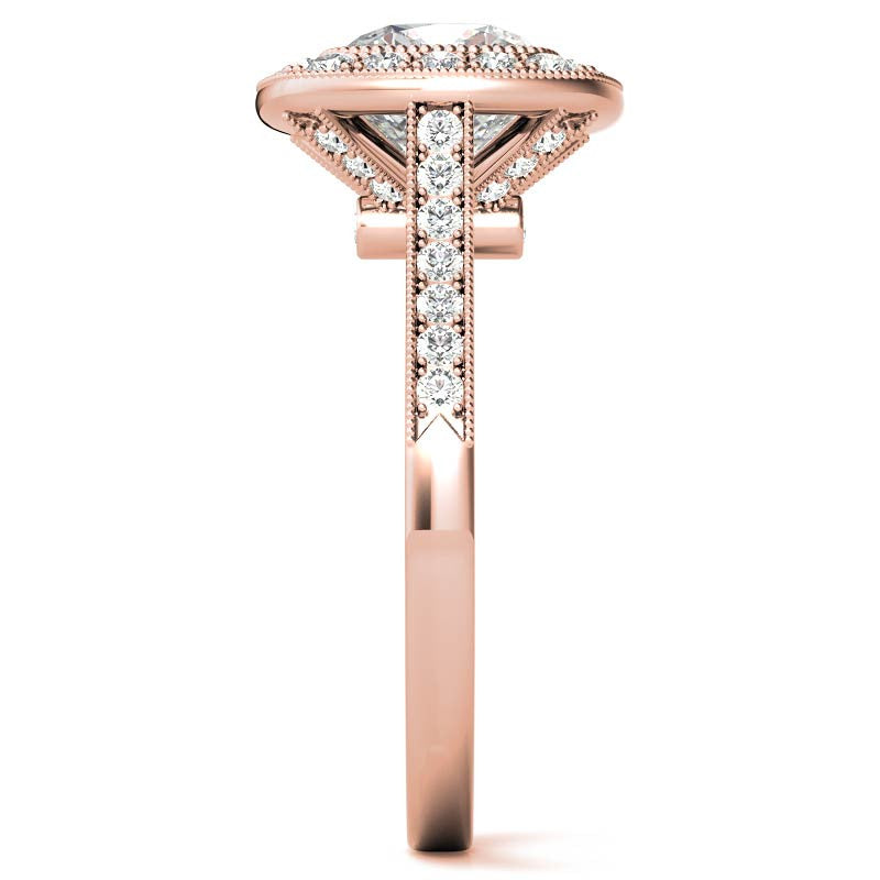 Legacy Cushion Engagement Ring with Milgrain Bezel