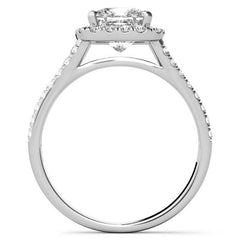 Cushion Split Shank Halo Moissanite Engagement Ring