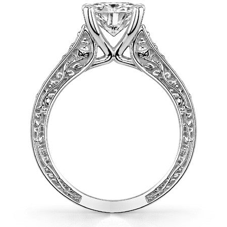 Floral Rose Design Moissanite Engagement Ring