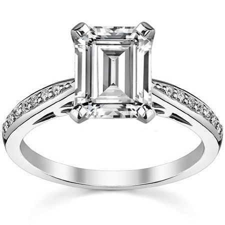Round Brilliant Moissanite Sculpted Antique Engagement Ring