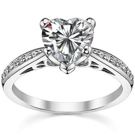 Round Brilliant Moissanite Sculpted Antique Engagement Ring