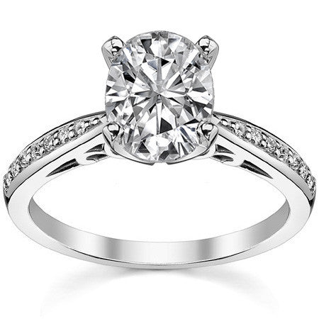 Round Brilliant Moissanite Sculpted Antique Engagement Ring