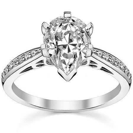 Round Brilliant Moissanite Sculpted Antique Engagement Ring