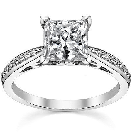 Round Brilliant Moissanite Sculpted Antique Engagement Ring