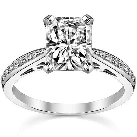 Round Brilliant Moissanite Sculpted Antique Engagement Ring
