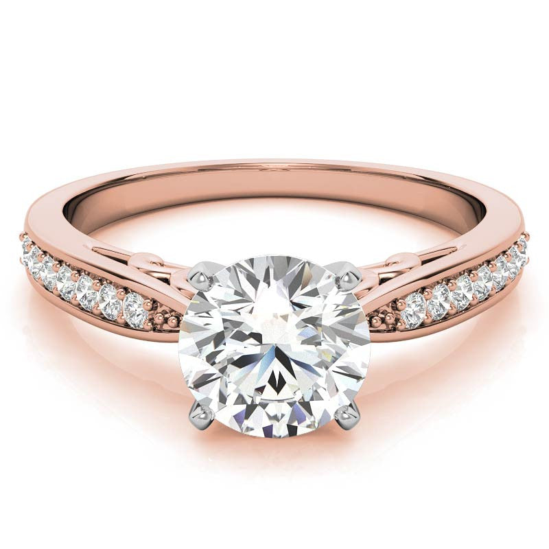 Round Brilliant Moissanite Sculpted Antique Engagement Ring
