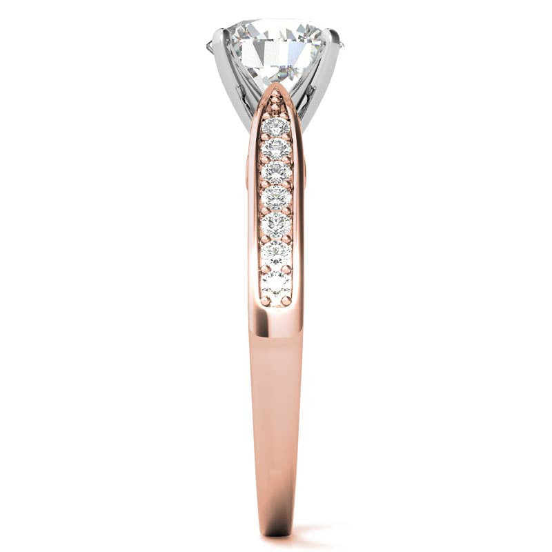 Round Brilliant Moissanite Sculpted Antique Engagement Ring