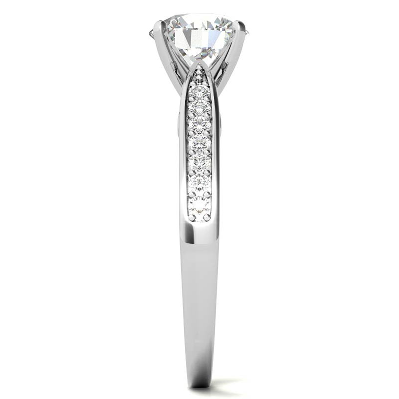 Round Brilliant Moissanite Sculpted Antique Engagement Ring