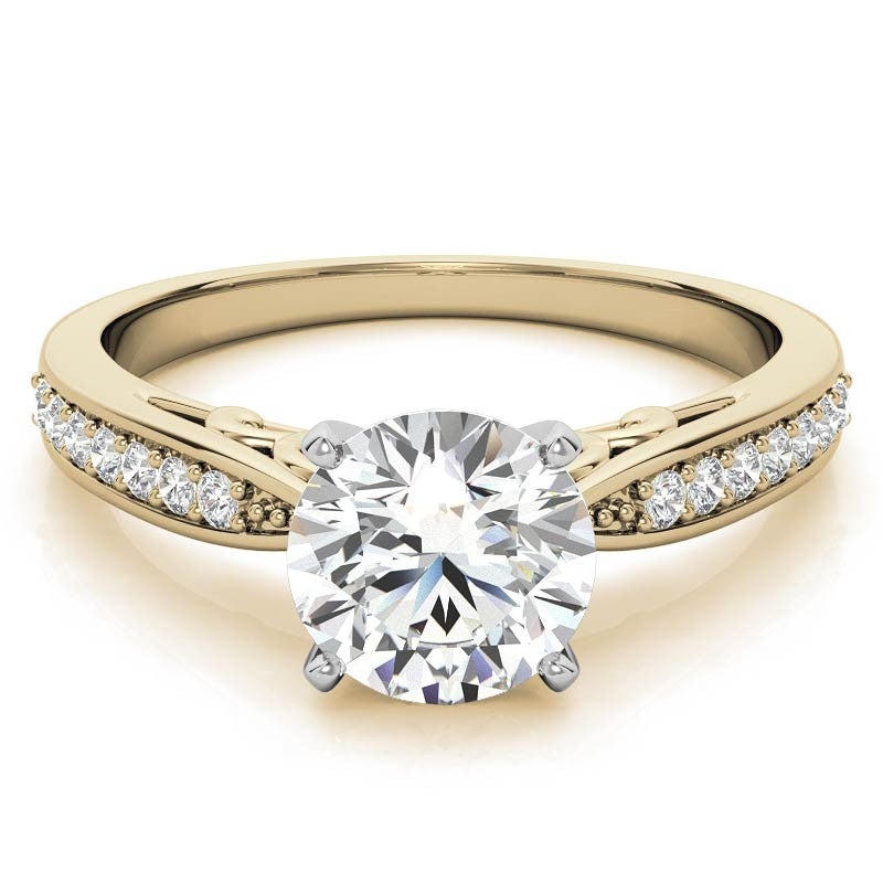 Round Brilliant Moissanite Sculpted Antique Engagement Ring
