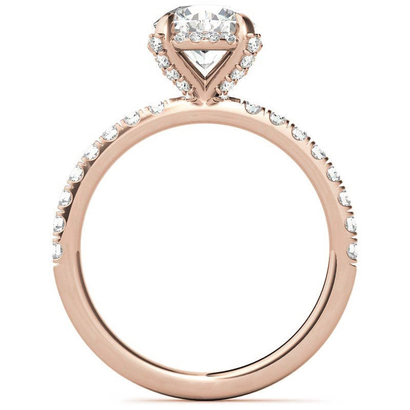 Round Petite Pave Style Moissanite Engagement Ring