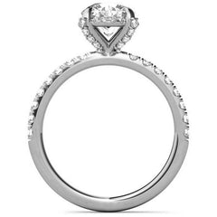 Round Petite Pave Style Moissanite Engagement Ring