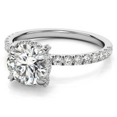 Round Petite Pave Style Moissanite Engagement Ring