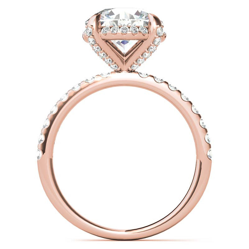 Round Petite Pave Style Moissanite Engagement Ring