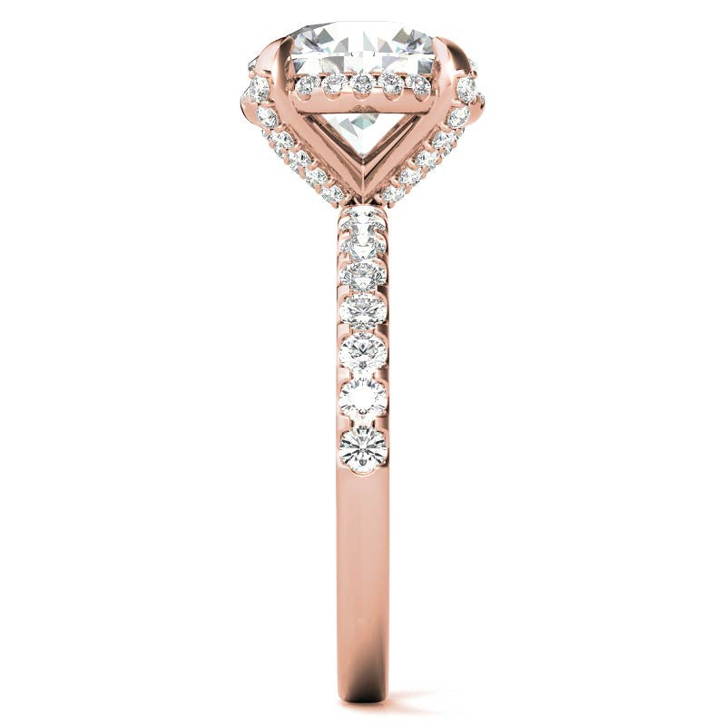 Round Petite Pave Style Moissanite Engagement Ring