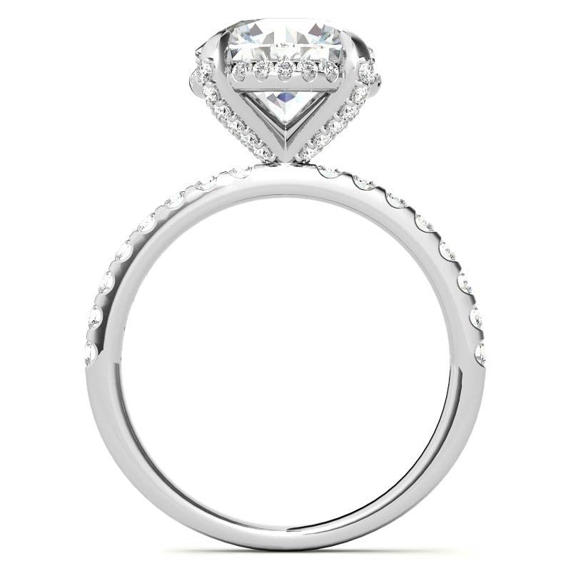 Round Petite Pave Style Moissanite Engagement Ring