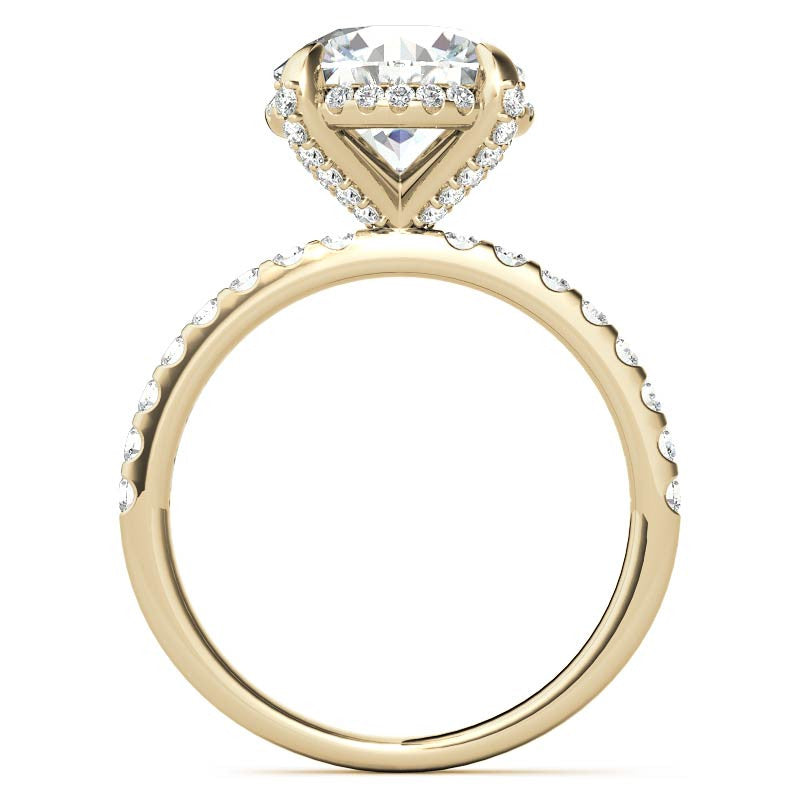 Round Petite Pave Style Moissanite Engagement Ring