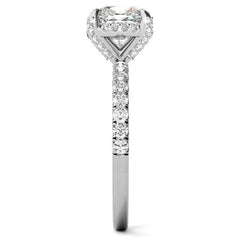 Cushion Petite Pave Style Moissanite Engagement Ring