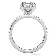 Cushion Petite Pave Style Moissanite Engagement Ring