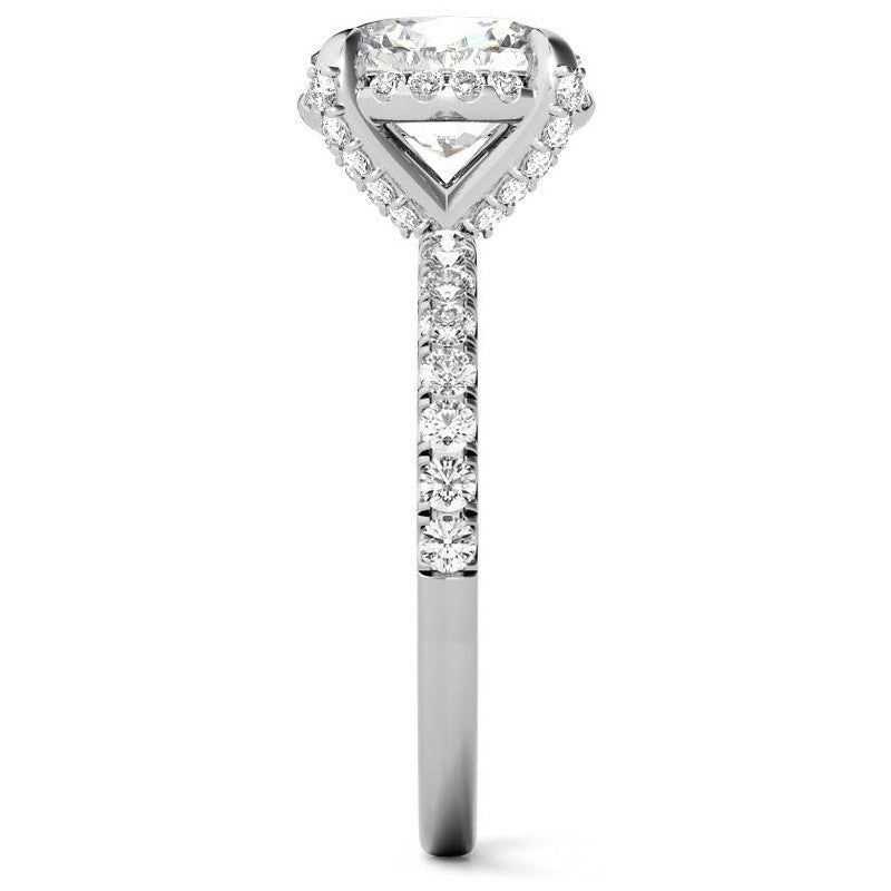 Oval Pave Style Moissanite Engagement Ring