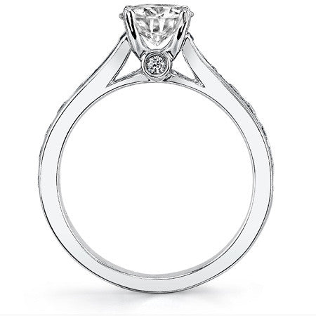 Channel Moissanite Engagement Ring with Surprise Diamond